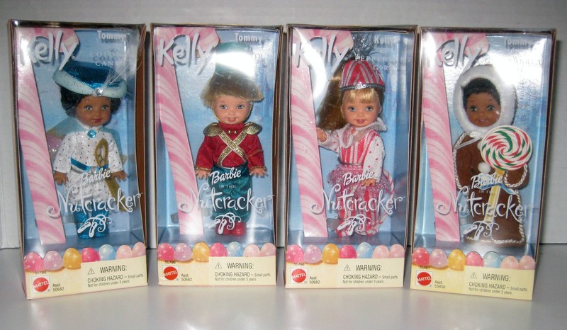 Lot Of 4 MIB Nutcracker Kelly & Tommy Dolls Mattel 2001