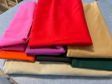 9 Yards Cotton Fabric Solid Beige Red Pink Purple Orange Black Green Tan