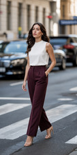 NWT ASOS 28/ 26 Straight Leg Dress Pants Red Burgundy Size 6