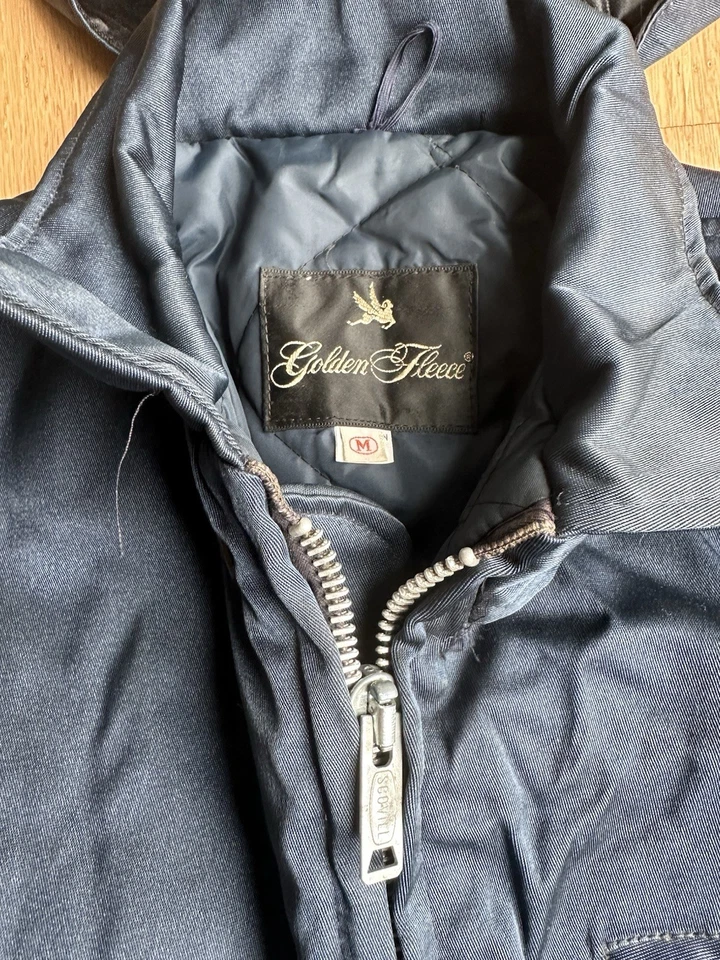 Traje de moto de nieve de una pieza de lana dorada vintage mediano azul marino Foto 2 de 4