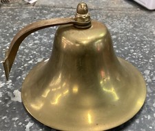 Vintage Brass 8" Ship Bell Home Kitchen Outdoor Indoor Door Wall Dinner