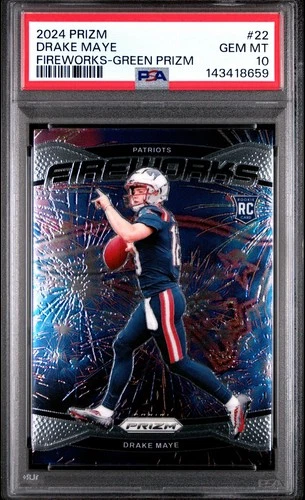 2024 Panini Prizm DRAKE MAYE Fireworks #22 PSA 10 GEM MINT RC (PSA MISLABEL)