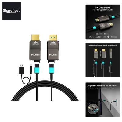 8K Abnehmbares Gepanzertes HDMI 2.1 Kabel aus reiner Glasfaser 2M, Ultra High...