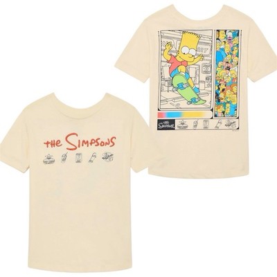 The Simpsons - Bart Simpson Licensed Graphic Skate T-Shirt Boy s Cream Size 6/7