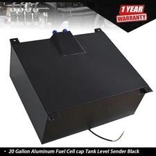 80L 20 Gallon Aluminum Race Drift Fuel Cell cap Tank with Level Sender