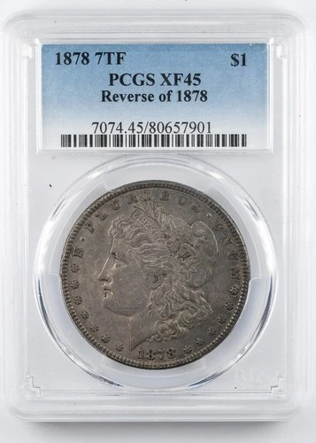 Certified 1878 7TF Rev of 78 Morgan Silver Dollar PCGS XF45 $1