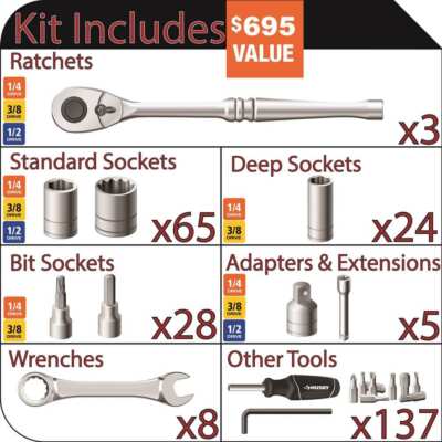 メッヅキュー Husky Mechanics Tool Set (270-Piece) 37103370792| eBay