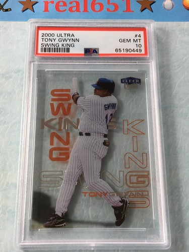 2000 Ultra Swing King #4 TONY GWYNN | Perfect PSA 10 Gem Mint | Low Pop Acetate - Picture 4 of 6