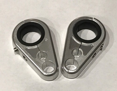 Billet Silver Front A-Arm Brake Line Clamps Yamaha Banshee 350 Blaster 200 - Picture 2 of 3