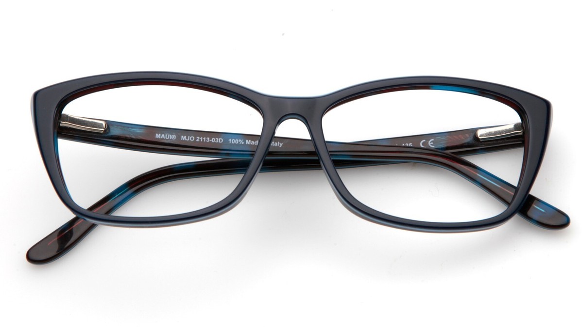 Maui Jim Eyeglasses MJO 2113-03D Dark Blue Brown Frames 53 mm Maui Jim MJO 2113-03D 2113 Eyeglasses Dark Blue w/ Light  main image 4