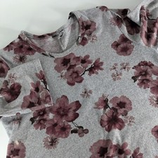 J for Justify Women's 2XL Half Sleeve Floral Print Gray Pullover Sweater Dress