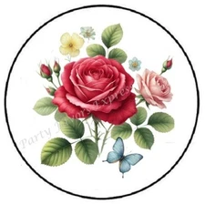 ROSES ENVELOPE SEALS LABELS STICKERS PARTY FAVORS