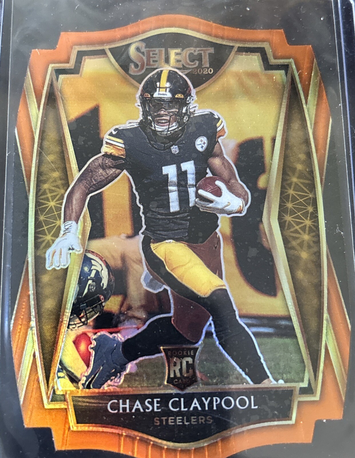 2020 Select Chase Claypool Premier Level Orange Prizm Die Cut Rookie RC #170