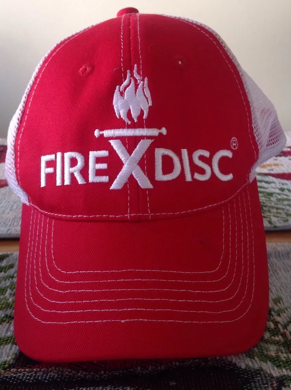 NWT Fire X Disc Red and White Snapback Trucker Hat eBay