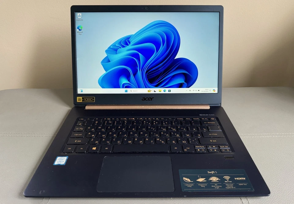 ACER SWIFT 5 SF514-534T - INTEL i5-8265U@1.80GHz - 250GB SSD - 8GB RAM - WIN 11 - Image 3 of 4