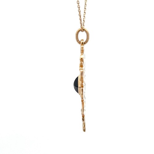 James Avery 14k Yellow Gold Cross Pendant Sugar Loaf Garnet Textured January Mom - Picture 2 of 11