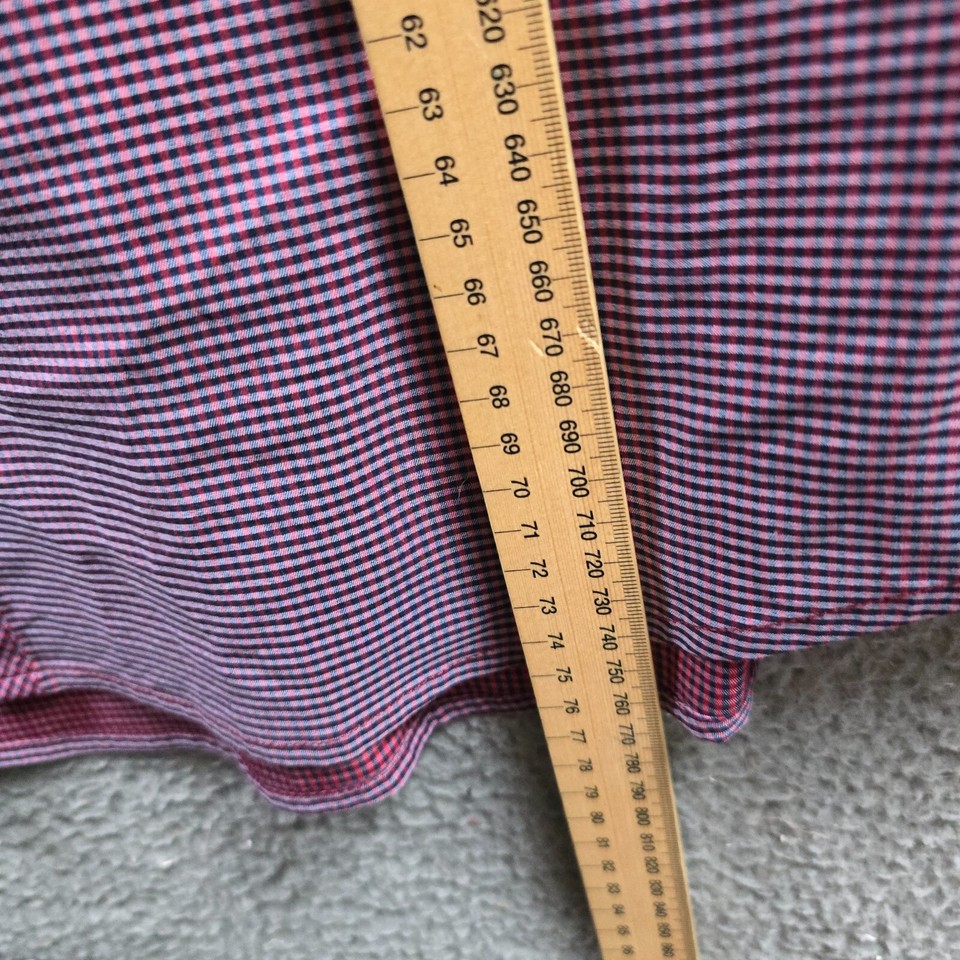 Connor Mens Shirt Size 3XL Navy Blue Red Check Long Sleeve Collared