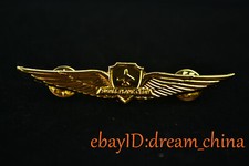 Airlines Pilot Badge Pin Wings Flying Medal Airplane Aviator Gold