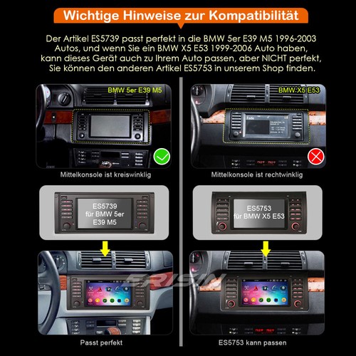 64GB 8 Kern Android 14.0 DAB+ Autoradio BMW 5er E39 M5 Navi Carplay USB DSP Wifi - Bild 4 von 24