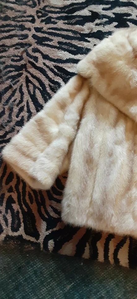 Винтажный 60-х блондинка норка пальто меховой воротник плюшевая Opera прогулочная коляска качели куртка большой - Изображение 3 из 4