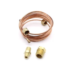 Mechanical Oil Pressure Gauge Copper Line Tubing Install Kit w/ Fitting 72" Inch