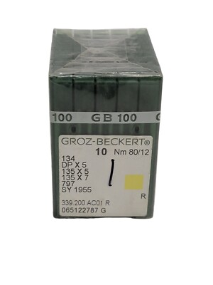 GROZ BECKERT 100PK 134 DPx5  SY 1955 135x7 Size 80/12 Needles Industrial Sewing