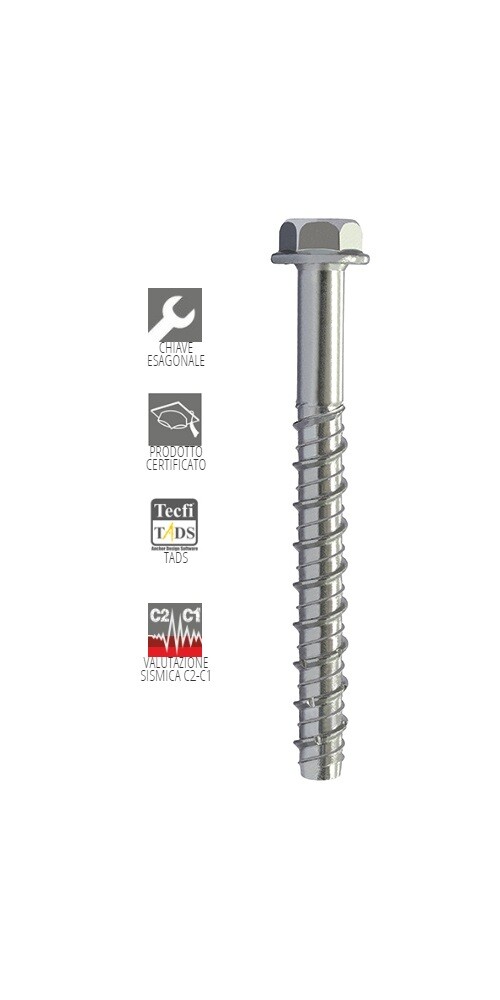VITI VITE PER CALCESTRUZZO CEMENTO AUTOFILETTANTE 10x120/50 CONF. 10pz ESAGONALE