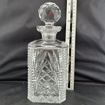 Vintage Kristall geschliffenes Glas Karaffe Handarbeit sehr schwer Top Qualität 10''