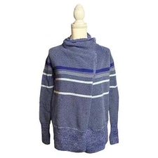 IVIVVA LULULEMON Girls Size 14 Feeling Toasty Cardigan Sweater Blue Thumb Holes