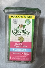 Greenies Super Value Size Feline Dental Treats Savory Salmon 9.75-OZ Tub