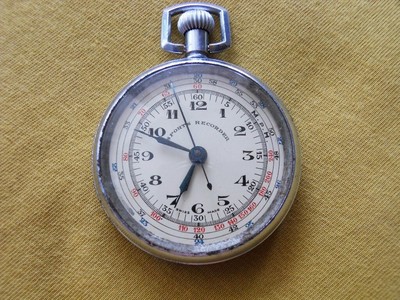 Antique Mechanical Sports Recorder  Start/Stop Vintage Pocket Watch Swiss made