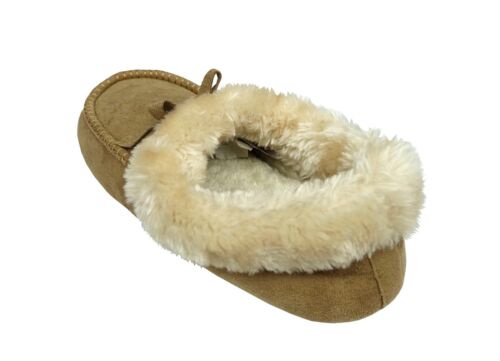 Nuovo mocassino donna lusso scarpa pantofola pelliccia sintetica con suola in gomma interna/esterna - Foto 7 di 7