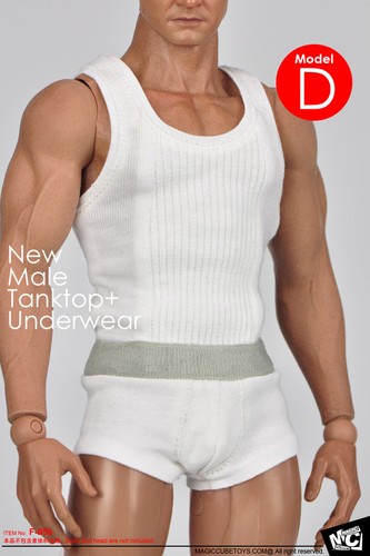 Magic Cube Toys 1/6th White Toytop +Underwear For 12" Male Body Doll Toy - 第 1/2 張圖片
