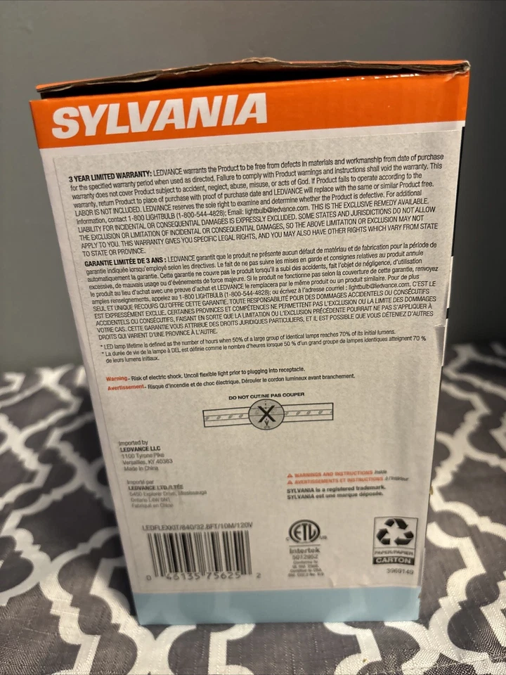(2) Sylvania 32,8 pies Luces LED de riel de cubierta de iluminación de paisaje flexibles enchufables de 60 vatios Foto 3 de 4