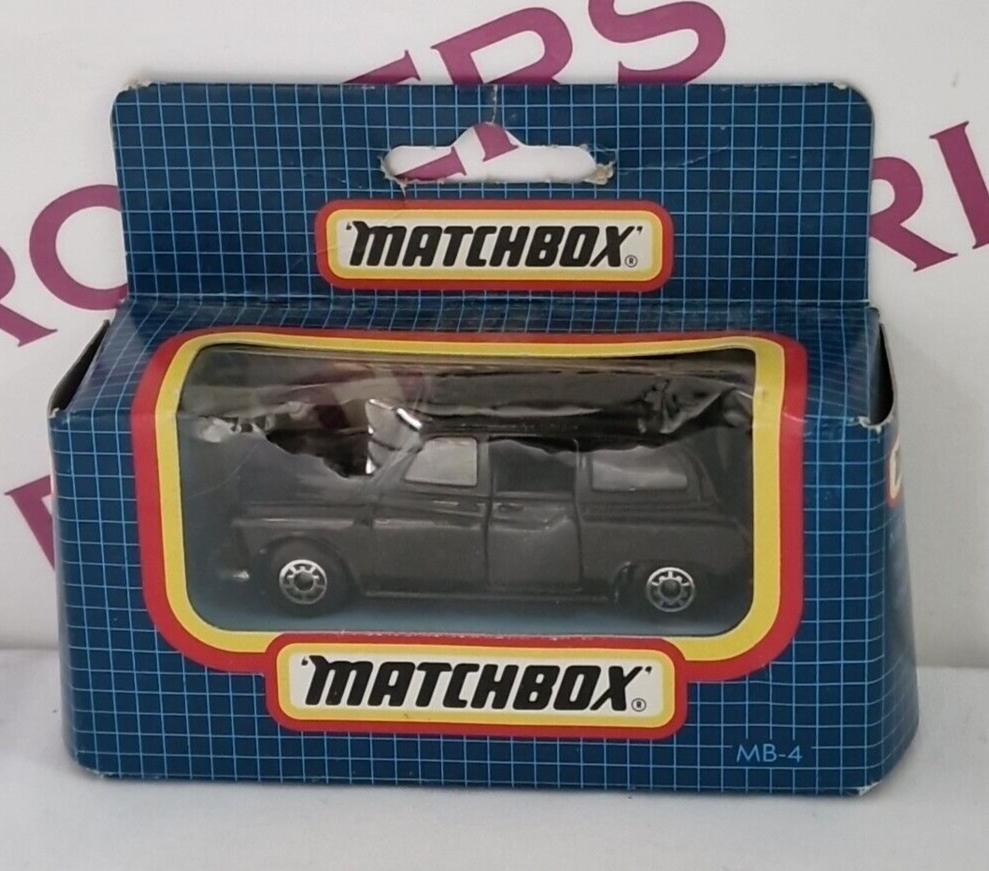 Vintage 1987 Matchbox MB-4 London Taxi In Original Sealed Box, Box untidy