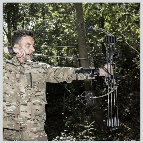 Lanneret Compound Bow P2 White Marble Draw Weight 10-50 Lbs, Length 22.5-30” - Picture 9 of 9