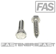 (10) 3/8 x 1-1/2 316 Stainless Steel Hex Head Lag Bolts Lag Screws MARINE GRADE