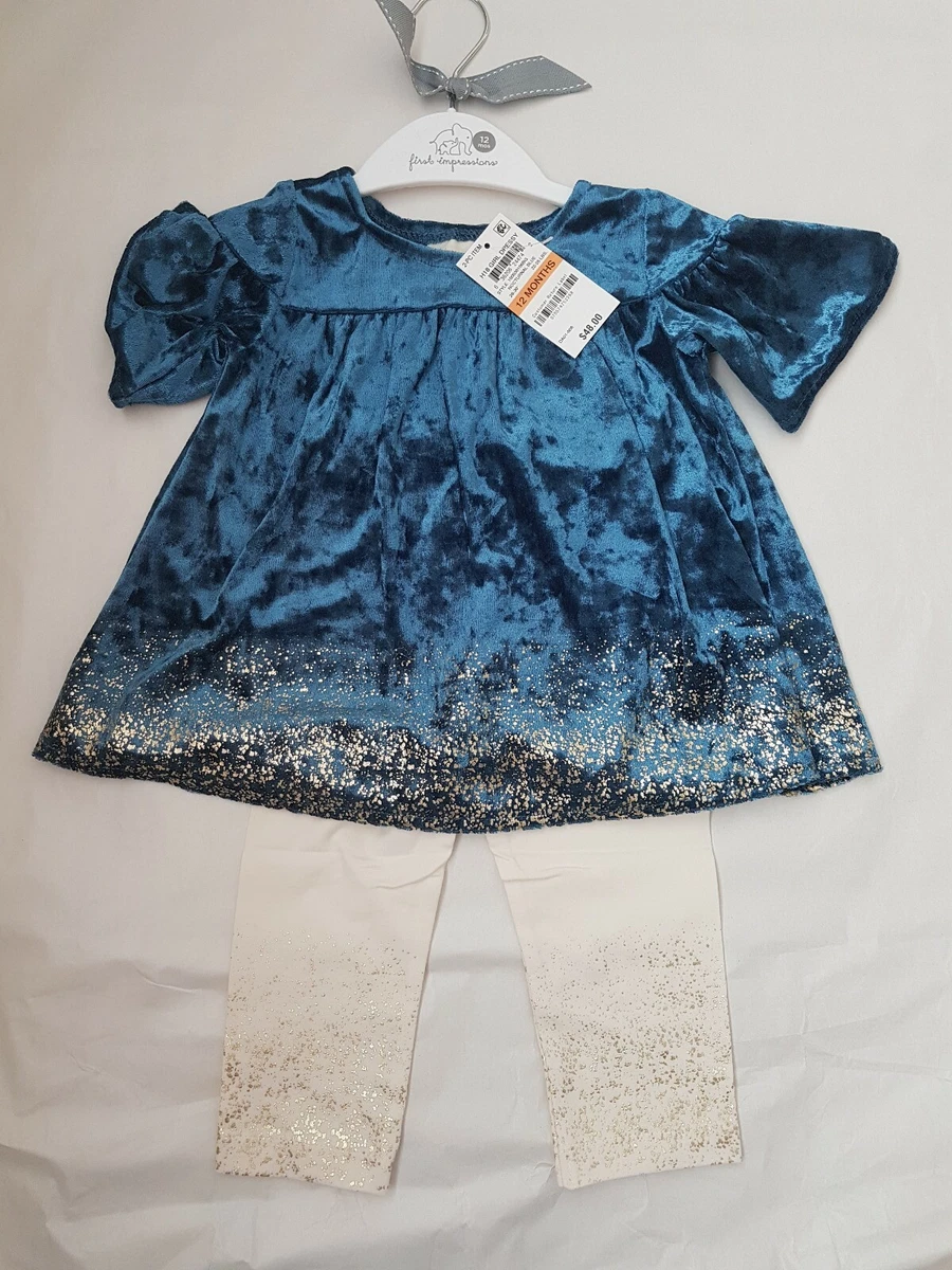 First Impressions Baby Girls 2 Pc. Crushed Velvet Tunic Leggings Set