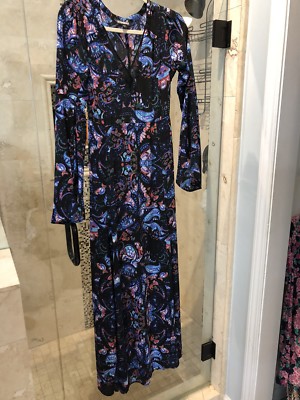 New Express Chiffon Fall Print Floral Maxi Dress Size 2 | eBay