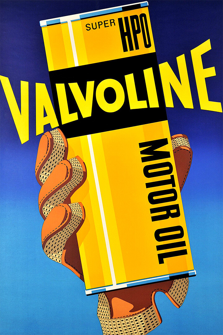 Valvoline Motor Oil Can Glove 1955 Original Vintage Wall Art