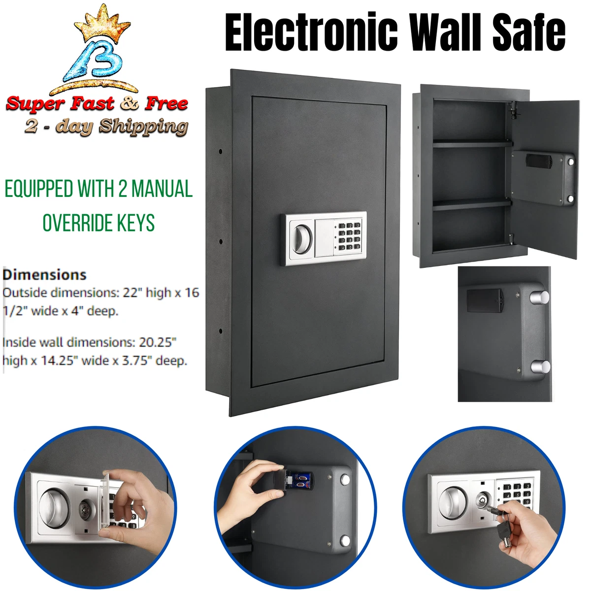 Harbor Freight 53 Cu Ft Digital Wall Safe Product Manual