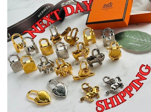 HERMES Cadena Bag Charm Padlock Limited Edition select Gold Silver Next Day Ship