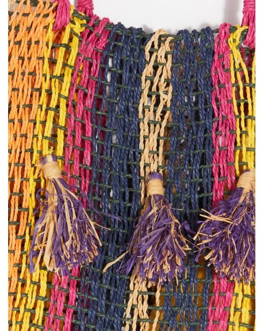 Nuevos bolsos de mano tejidos con borlas arco iris Riviera para mujer FREE PEOPLE AGOTADOS Foto 4 de 4