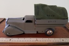 Vintage Marx Wyandotte Pressed Steel ARMY TRUCK long Nose Toy Truck USA toy lot