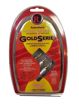 Radio Shack Advanced Performance Gold Series Stereo A/V 3ft Cable New Sealed