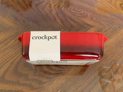 Crockpot 1.25 Qt Red Stoneware Bake Pans Loaf Dishwasher, Microwave, Oven Safe