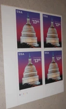 SCOTT #3648 $13.95 CAPITAL DOME PLATE BLOCK - FACE - MNH
