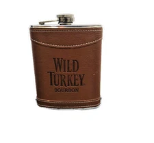 Flask Wild Turkey Bourbon Advertising Empty Stainless Steel Collector 8oz