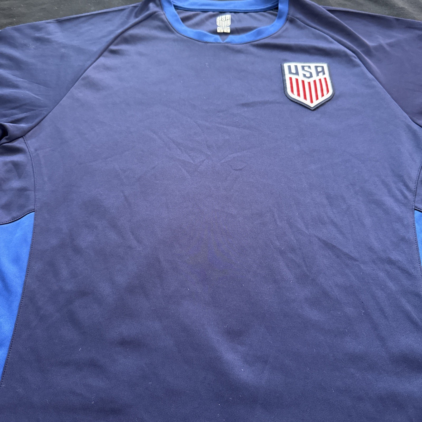 USA Soccer Jersey Blue with Patch - Size Large - Authentic