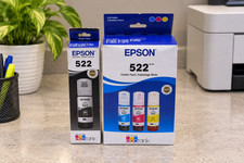 GENUINE Epson 522 EcoTank Ink Black  Color Combo Pack Lot T522520-S T522120-S